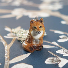 Load image into Gallery viewer, Porcelain Fox Pendant Necklace