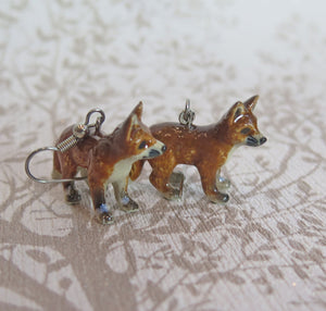 Baby Fox Porcelain Earrings