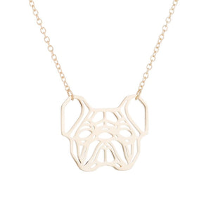 Rose Gold, Gold and Silver Plated French Bulldog Origami Pendant Necklace