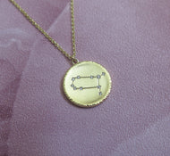 Gold Gemini Star Constellation Zodiac Pendant