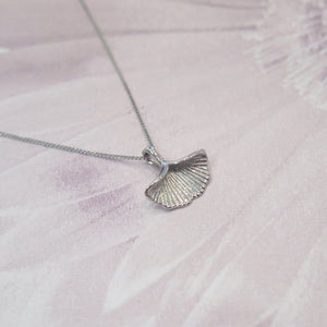 Sterling Silver Gingko Leaf Pendant Necklace