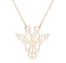 Load image into Gallery viewer, Rose Gold, Gold and Silver Plated Lucky Giraffe Origami Pendant Necklace