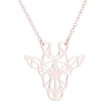 Load image into Gallery viewer, Rose Gold, Gold and Silver Plated Lucky Giraffe Origami Pendant Necklace