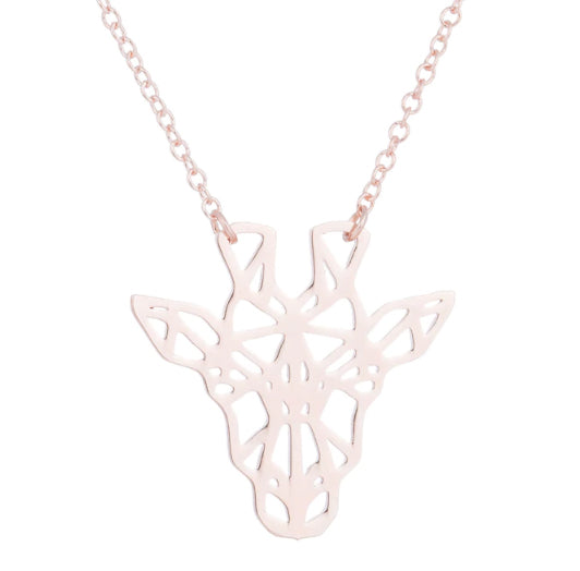 Rose Gold, Gold and Silver Plated Lucky Giraffe Origami Pendant Necklace
