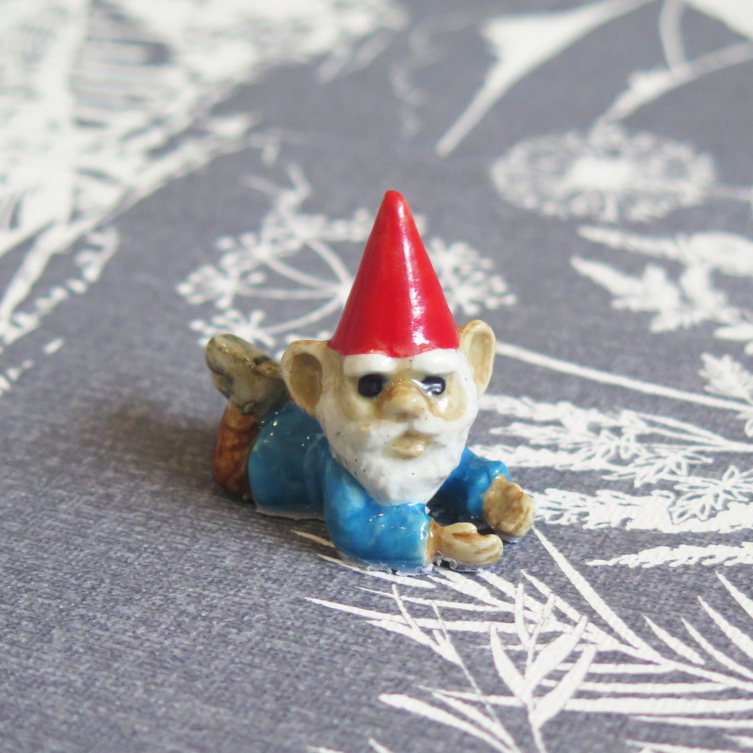 Lying Down Garden Gnome Minifig Mini Figurine