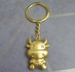 2021 Chinese Year of The Ox Gold Keyring Keychain