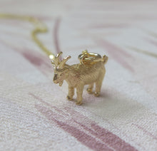 Load image into Gallery viewer, Sterling Silver Gold Plated Chinese Zodiac Year of the Goat Pendant Necklace