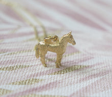 Load image into Gallery viewer, Sterling Silver Gold Plated Chinese Zodiac Year of the Horse Pendant Necklace