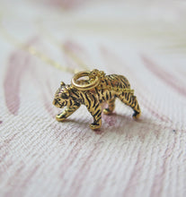 Load image into Gallery viewer, Sterling Silver Gold Plated Chinese Zodiac Year of the Tiger Pendant Necklace