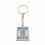 Lucky Real Four Leaf Clover Good Luck Keyring Keychain