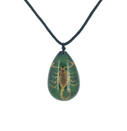Real Scorpion Green Pendant Necklace