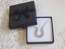 Load image into Gallery viewer, Lucky Horseshoe Crystal Silver Plated Necklace