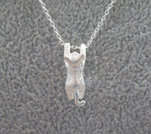 Load image into Gallery viewer, Sterling Silver Playful Kitten Cat Pendant Necklace