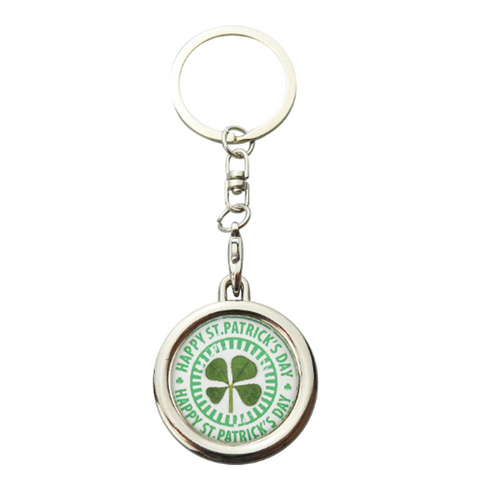 Lucky Real Four Leaf Clover St Patrick's Day Keyring Keychain
