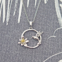 Load image into Gallery viewer, Sterling Silver Hummingbird Pendant Necklace