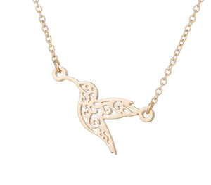 Rose Gold, Gold and Silver Plated Lucky Hummingbird Origami Pendant Necklace