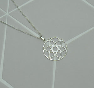 Celtic Flower of Life Solid 925 Sterling Silver Pendant Necklace