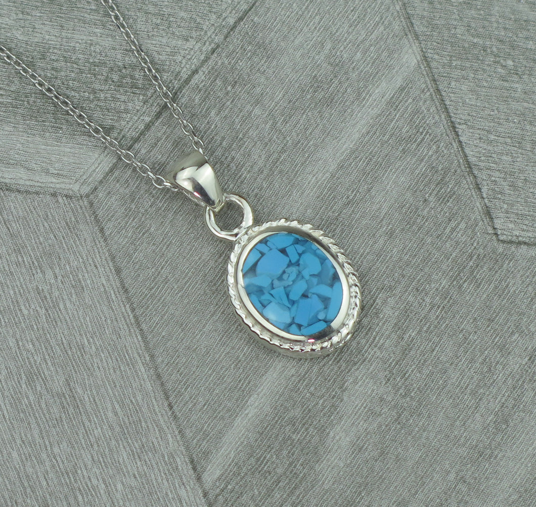 Lucky Vintage Scorpio Sterling Silver Birthstone Pendant Necklace in Turquoise Howlite
