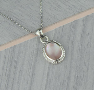 Lucky Vintage Taurus Sterling Silver Birthstone Pendant Necklace in Rose Quartz Colour