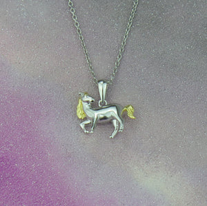 Sterling Silver Pony Horse Pendant Necklace