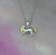 Sterling Silver Pony Horse Pendant Necklace
