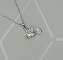 Load image into Gallery viewer, Sterling Silver Dove of Peace Pendant Necklace