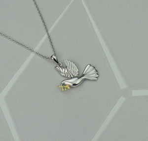 Sterling Silver Dove of Peace Pendant Necklace