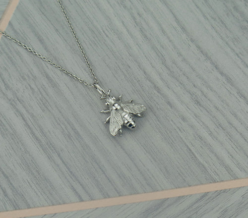 Sterling Silver Lucky Bee Pendant Necklace