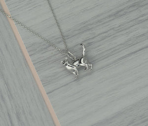 Sterling Silver Lucky Cat Pendant Necklace