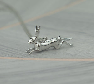 Sterling Silver Lucky Hare Pendant Necklace