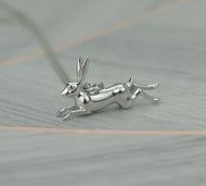 Sterling Silver Lucky Hare Pendant Necklace