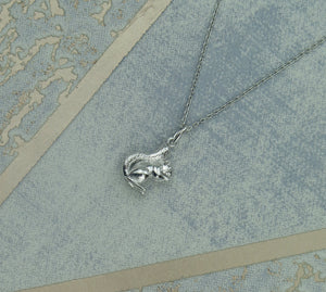 Sterling Silver Lucky Squirrel Pendant Necklace
