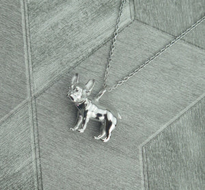 Sterling Silver French Bulldog Pendant Necklace