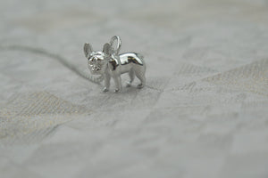 Sterling Silver French Bulldog Pendant Necklace