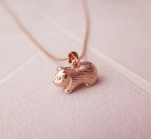 Load image into Gallery viewer, Sterling Silver Rose Gold Plated Guinea Pig Pendant Necklace