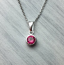 Load image into Gallery viewer, Sterling Silver Czech Cubic Zirconia Crystal Birthstone Pendant