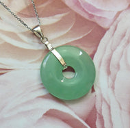Lucky Genuine Grade A Natural Jade & 925 Sterling Silver Agogo Pendant