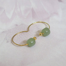Load image into Gallery viewer, Sterling Silver Gold Plated Jade Earrings