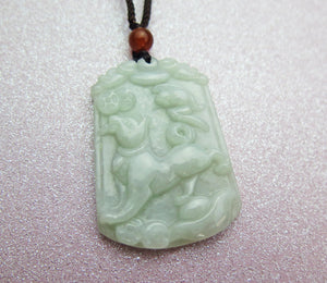 Year of the Dog Jade Medallion Pendant Necklace