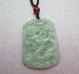 Year of the Dragon Jade Medallion Pendant Necklace