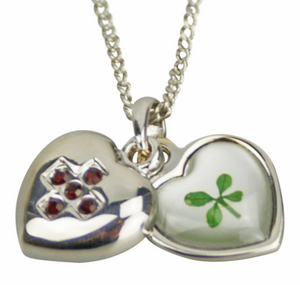 Lucky Real Four Leaf Clover January Birthstone Pendant Necklace