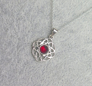 Sterling Silver Celtic Knot December Birthstone Pendant