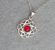 Sterling Silver Celtic Knot July Birthstone Pendant