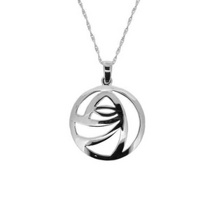 Mackintosh Scottish Glasgow Rose Round Pendant Necklace