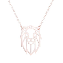 Load image into Gallery viewer, Rose Gold, Gold and Silver Plated Lion Origami Pendant Necklace