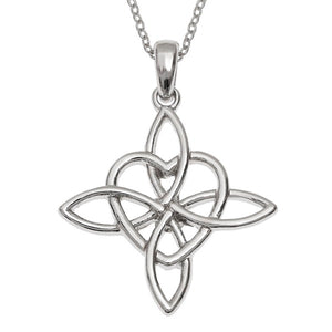 Celtic Love Heart Filigree Knot Pendant Necklace