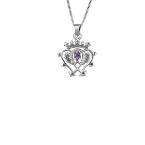 Scottish Luckenbooth Sterling Silver Pendant with Amethyst Stone
