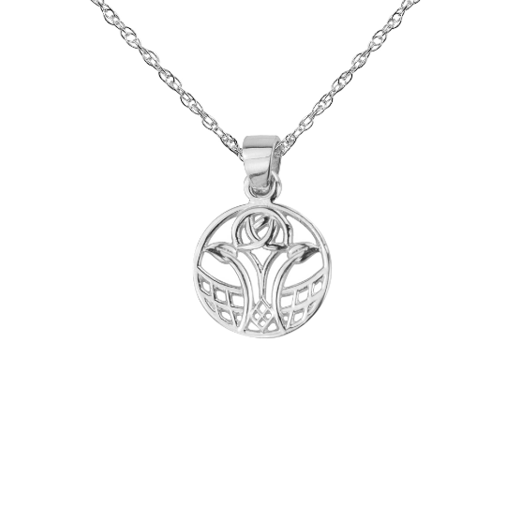 Mackintosh Scottish Glasgow Rose Round Pendant Necklace