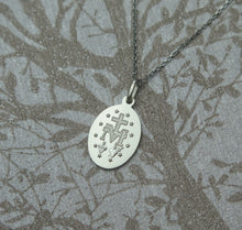 Load image into Gallery viewer, Sterling Silver Small Oxidised Miraculous Medal Pendant Necklace
