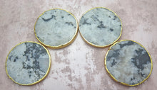 Load image into Gallery viewer, Set of 4 Gold Dipped Moonstone Gemstone Coasters